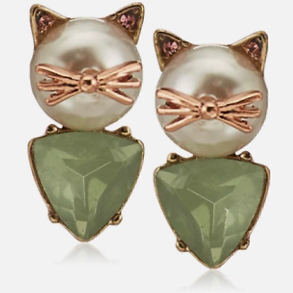 💚 Betsey Johnson NEW unique kitty cat earrings 💚